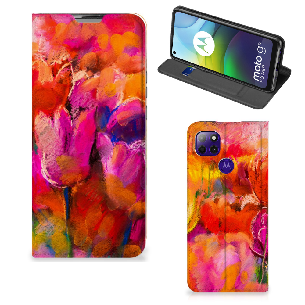 Bookcase Motorola Moto G9 Power Tulips - B2C Telecom