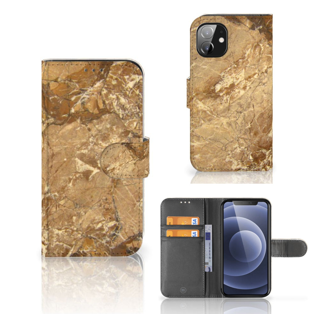 Apple iPhone 12 Mini Bookcase Marmer Creme