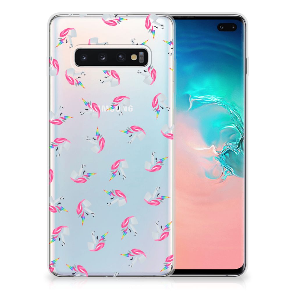 TPU bumper voor Samsung Galaxy S10 Plus Unicorns