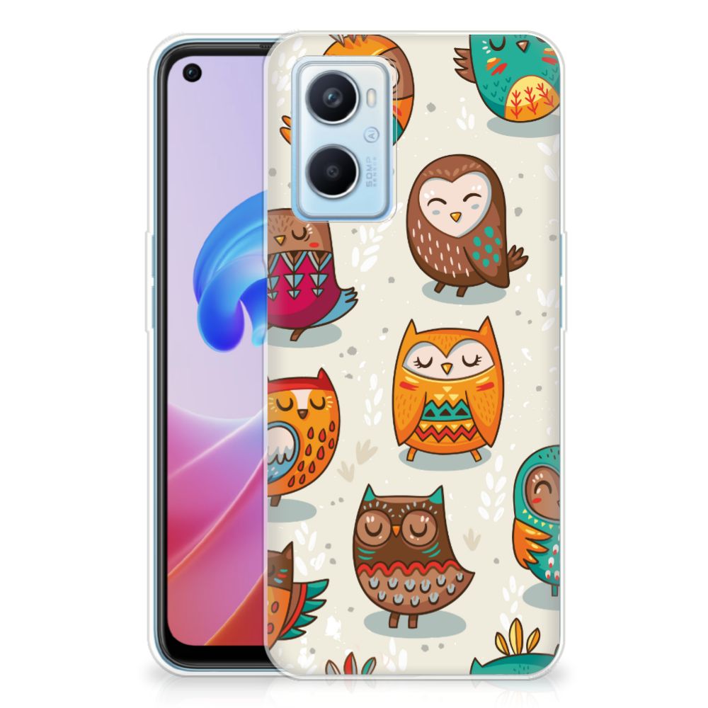 OPPO A96 | OPPO A76 TPU Hoesje Vrolijke Uilen B2C Telecom