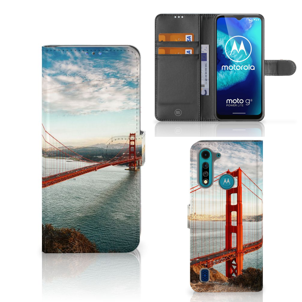 Motorola G8 Power Lite Flip Cover Golden Gate Bridge
