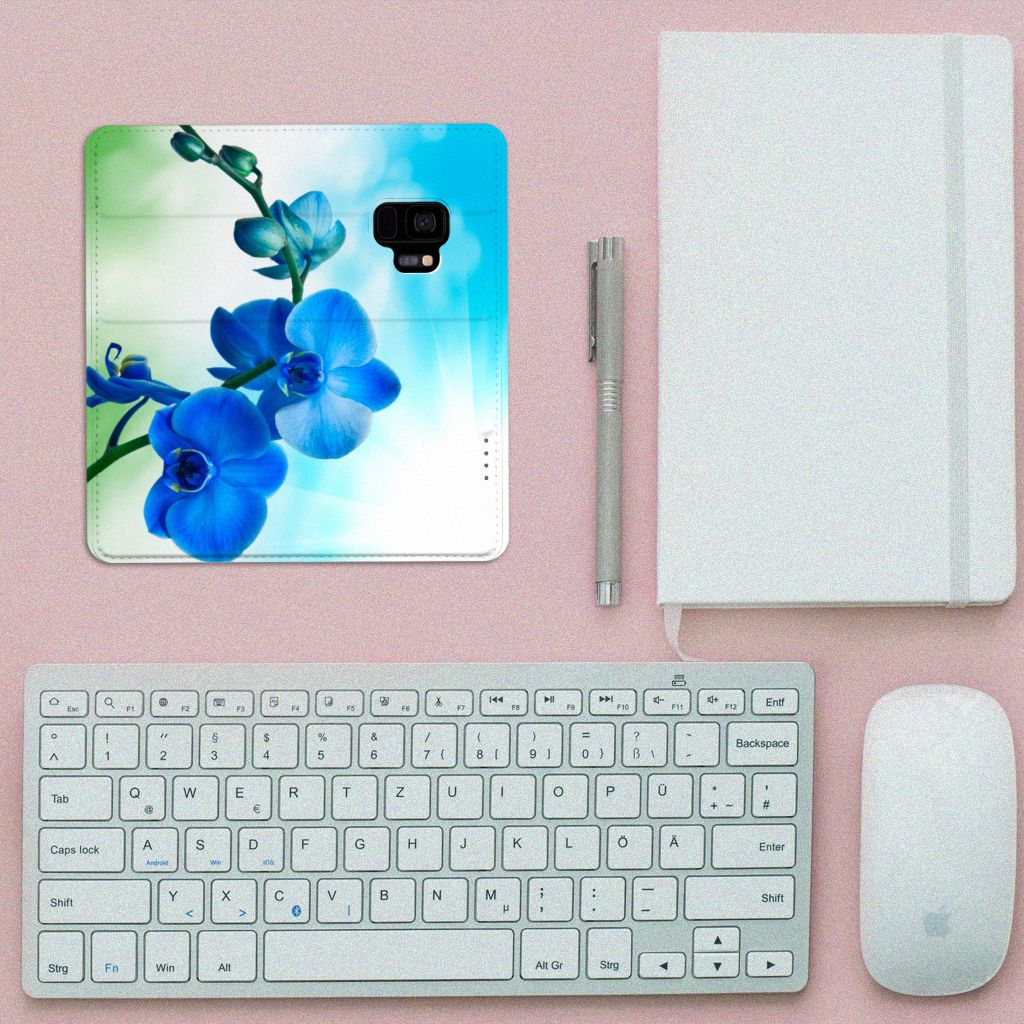Samsung Galaxy S9 Smart Cover Orchidee Blauw - Cadeau voor je Moeder