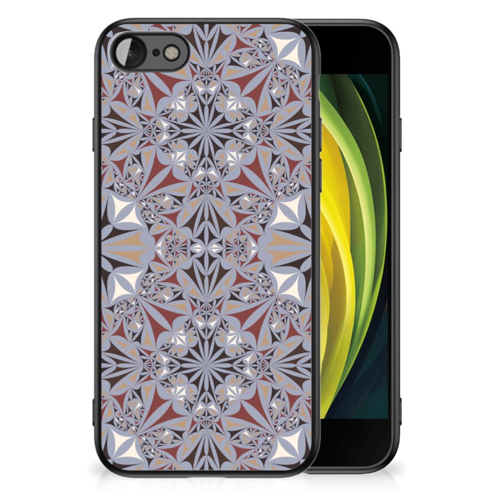iPhone SE 2022 | SE 2020 | 7/8 Marmeren Print Telefoonhoesje Flower Tiles design met geometrische patronen