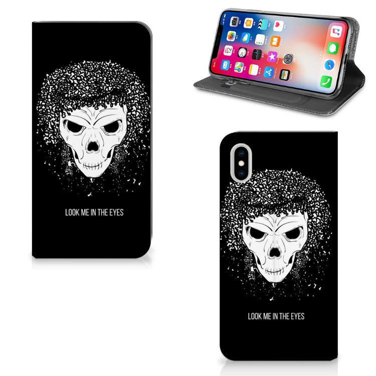 Mobiel BookCase Apple iPhone Xs Max Skull Hair