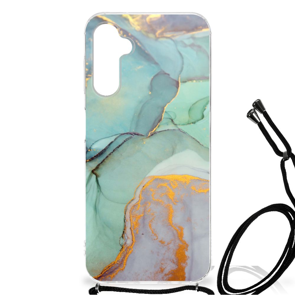 Back Cover voor Samsung Galaxy A14 5G Watercolor Mix met een prachtig marmerdesign in verschillende kleuren.