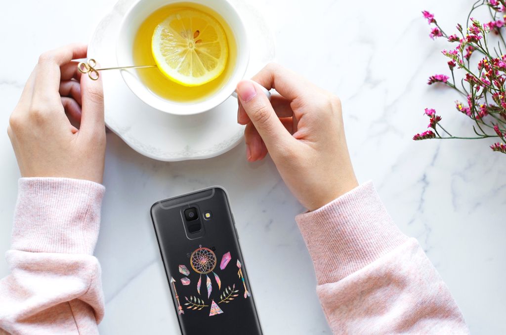 Samsung Galaxy A6 (2018) Telefoonhoesje met Naam Boho Dreamcatcher