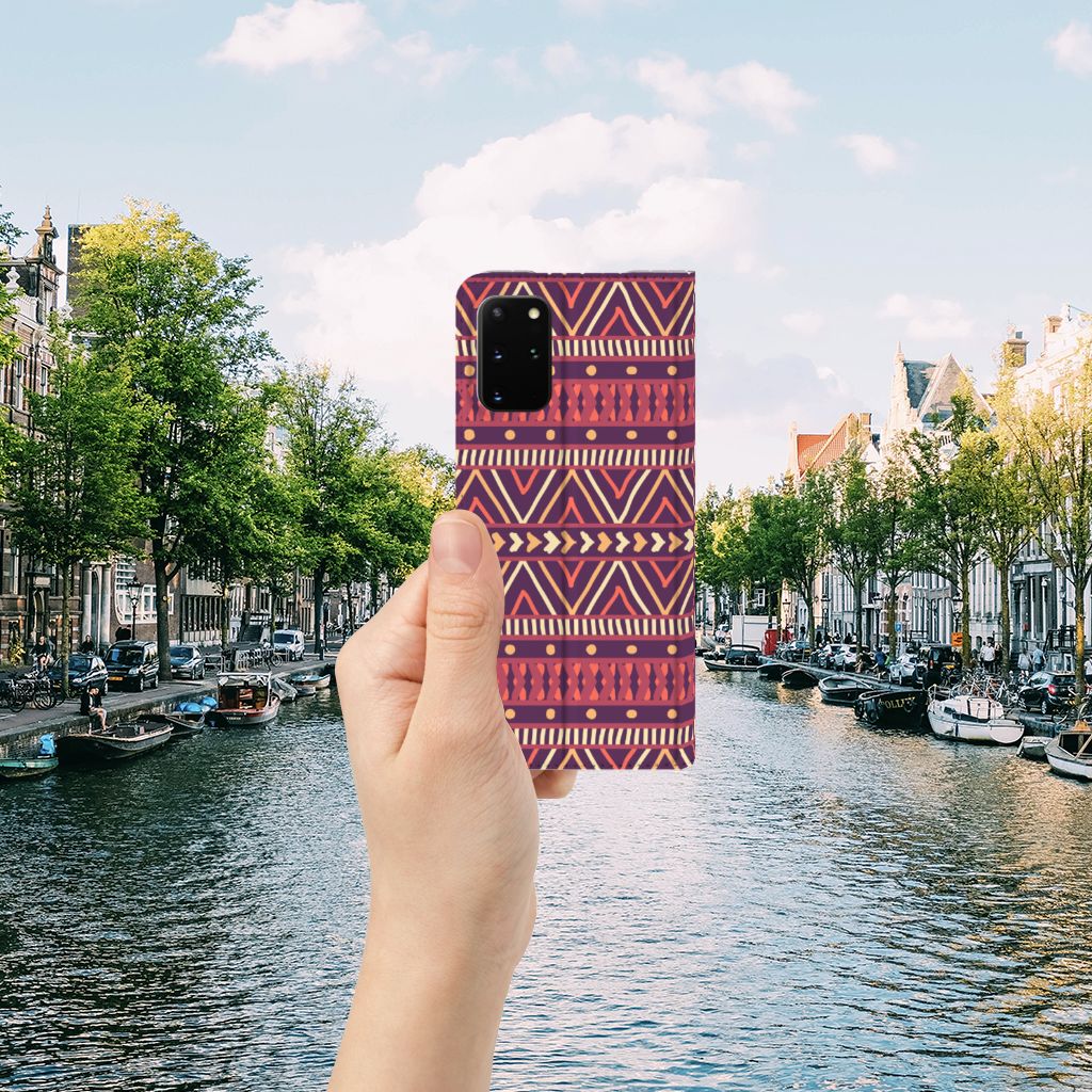 Samsung Galaxy S20 Plus Hoesje met Magneet Aztec Paars - B2C Telecom