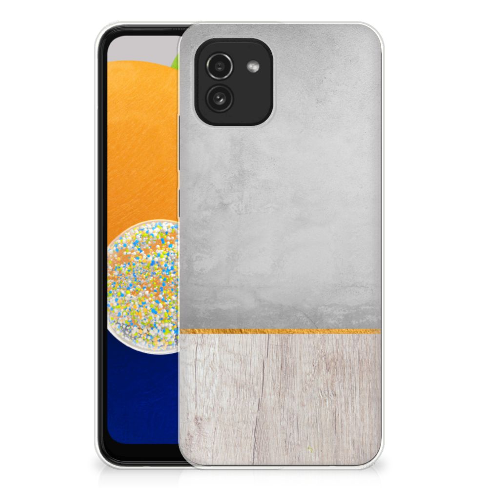 Samsung Galaxy A03 Bumper Hoesje Wood Concrete B2C Telecom