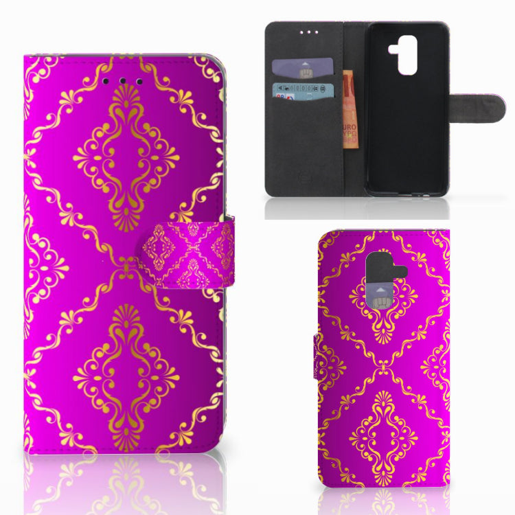 Wallet Case Samsung Galaxy A6 Plus 2018 Barok Roze