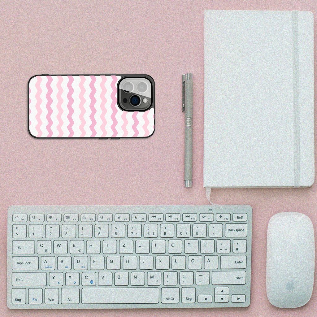 iPhone 13 Pro Back Case Waves Roze B2C Telecom