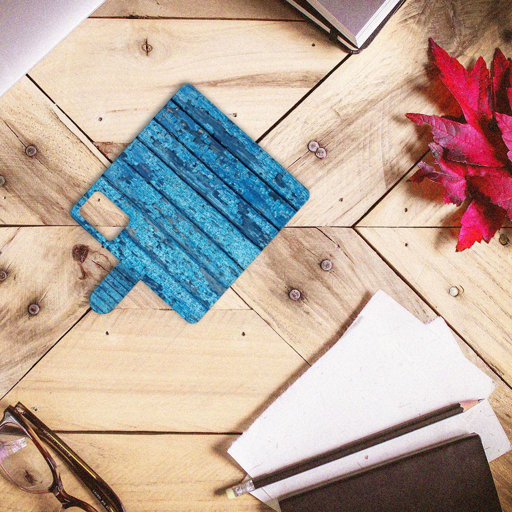 Xiaomi Redmi Note 10 Pro Book Style Case Wood Blue