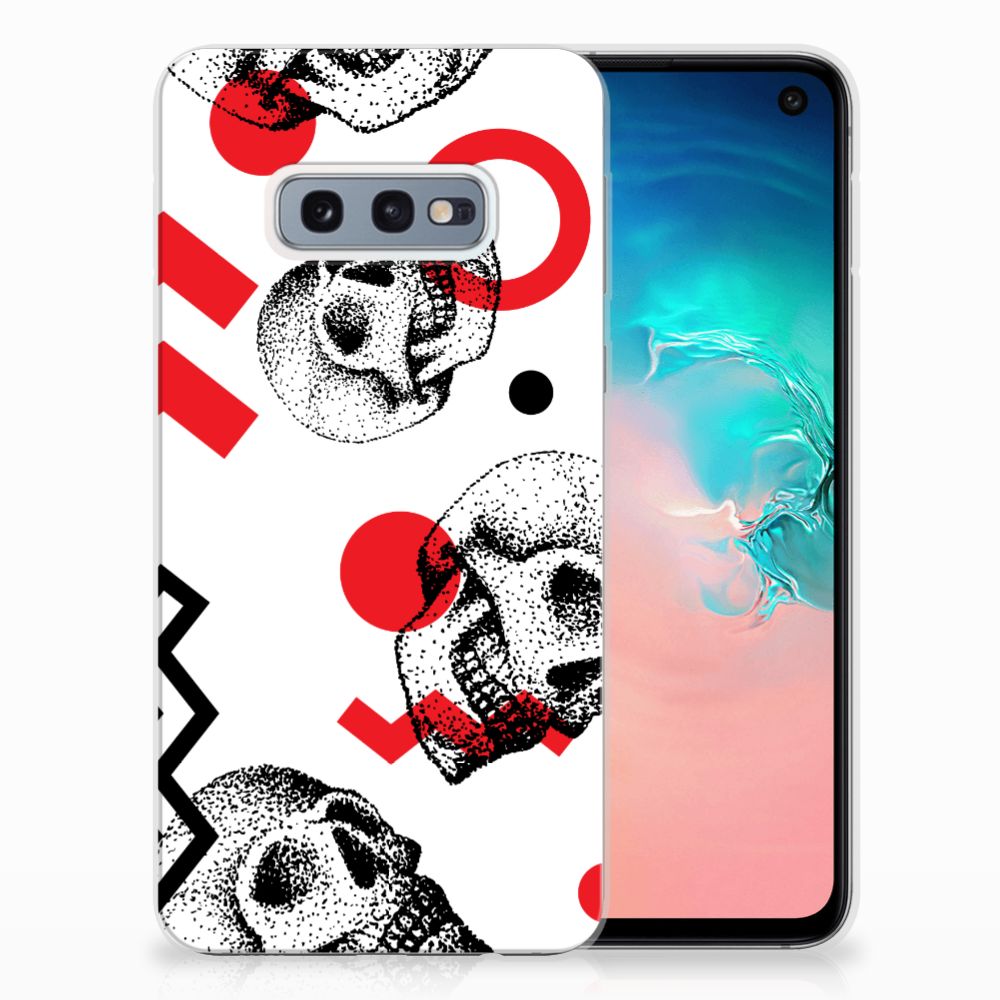 Silicone Back Case Samsung Galaxy S10e Skull Red