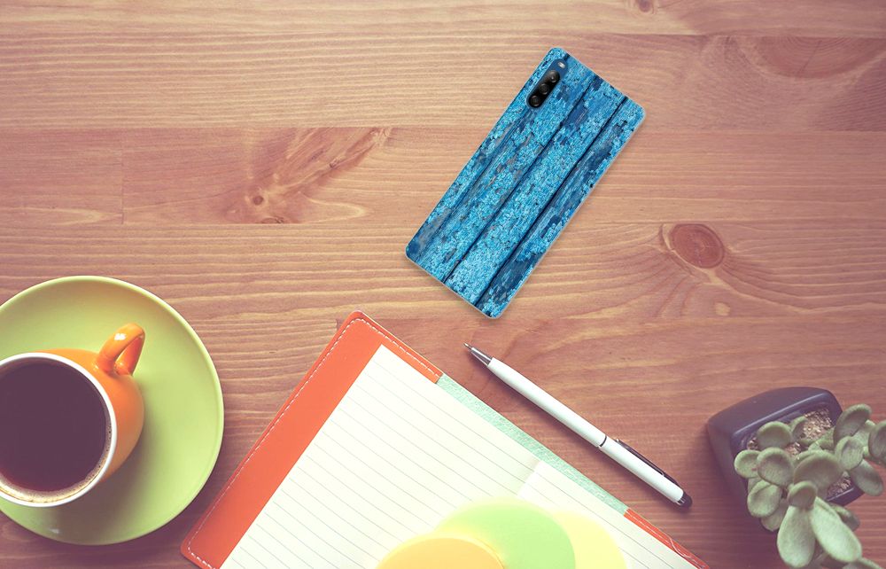 Sony Xperia L4 Bumper Hoesje Wood Blue