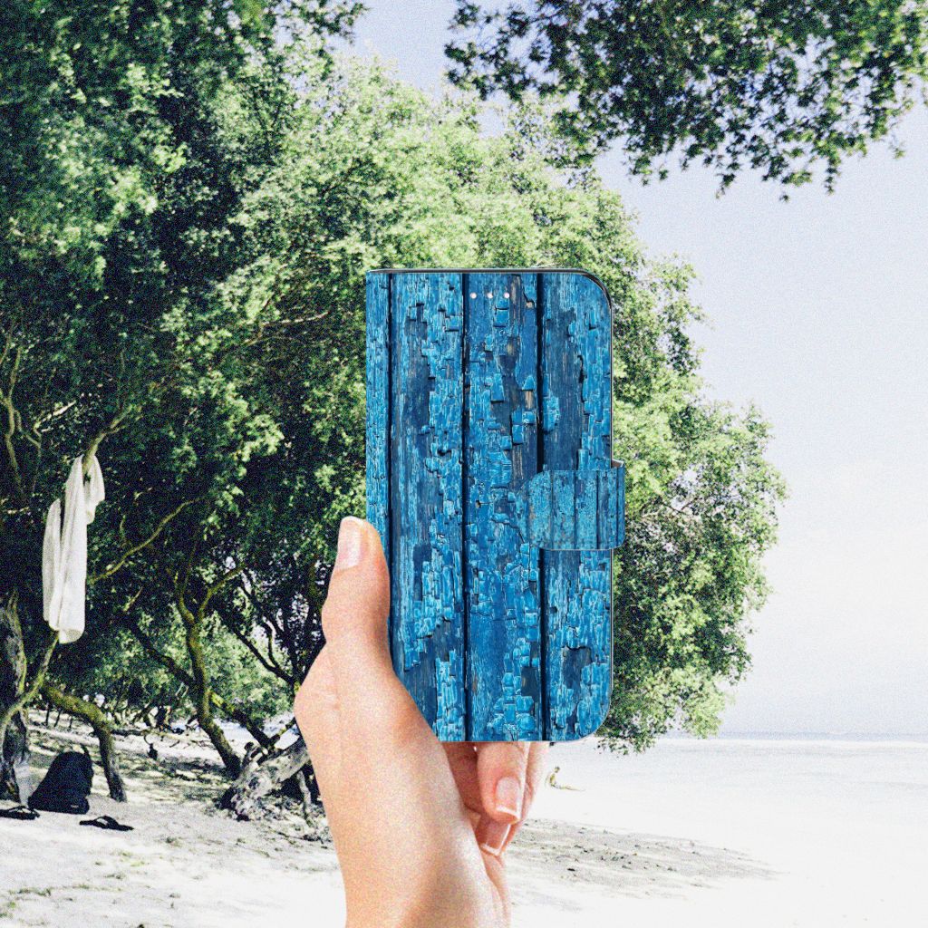 Samsung Galaxy S23 Book Style Case Wood Blue