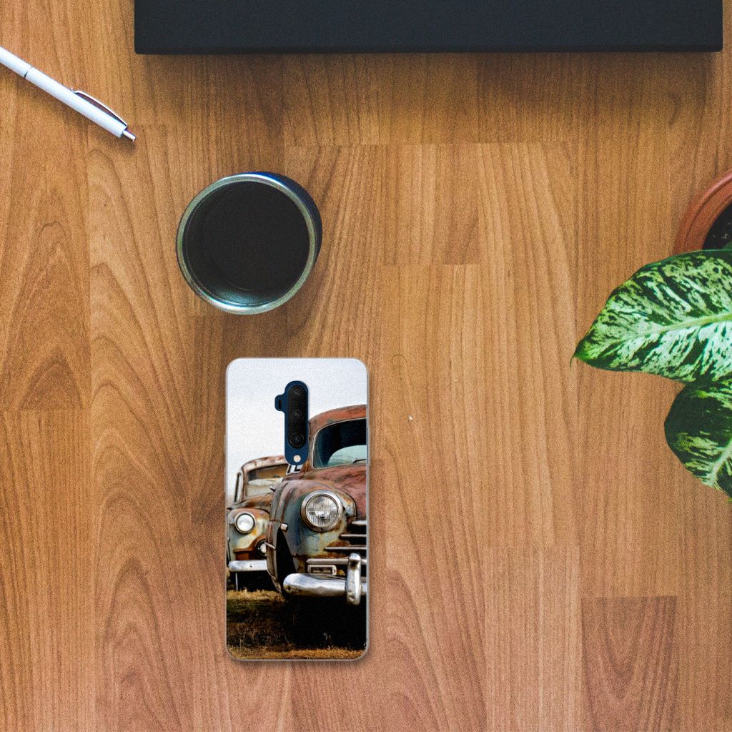 OnePlus 7T Pro Siliconen Hoesje met foto Vintage Auto