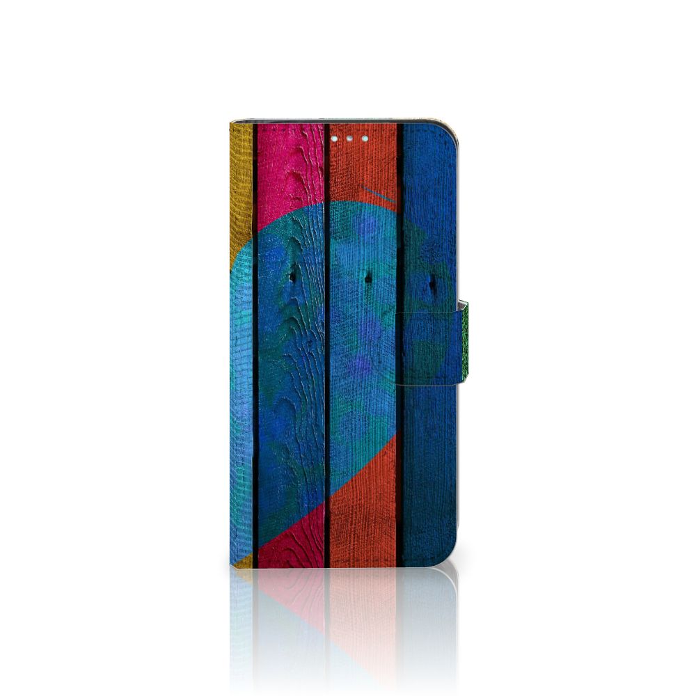 Samsung Galaxy A41 Book Style Case Wood Heart - Cadeau voor je Vriend