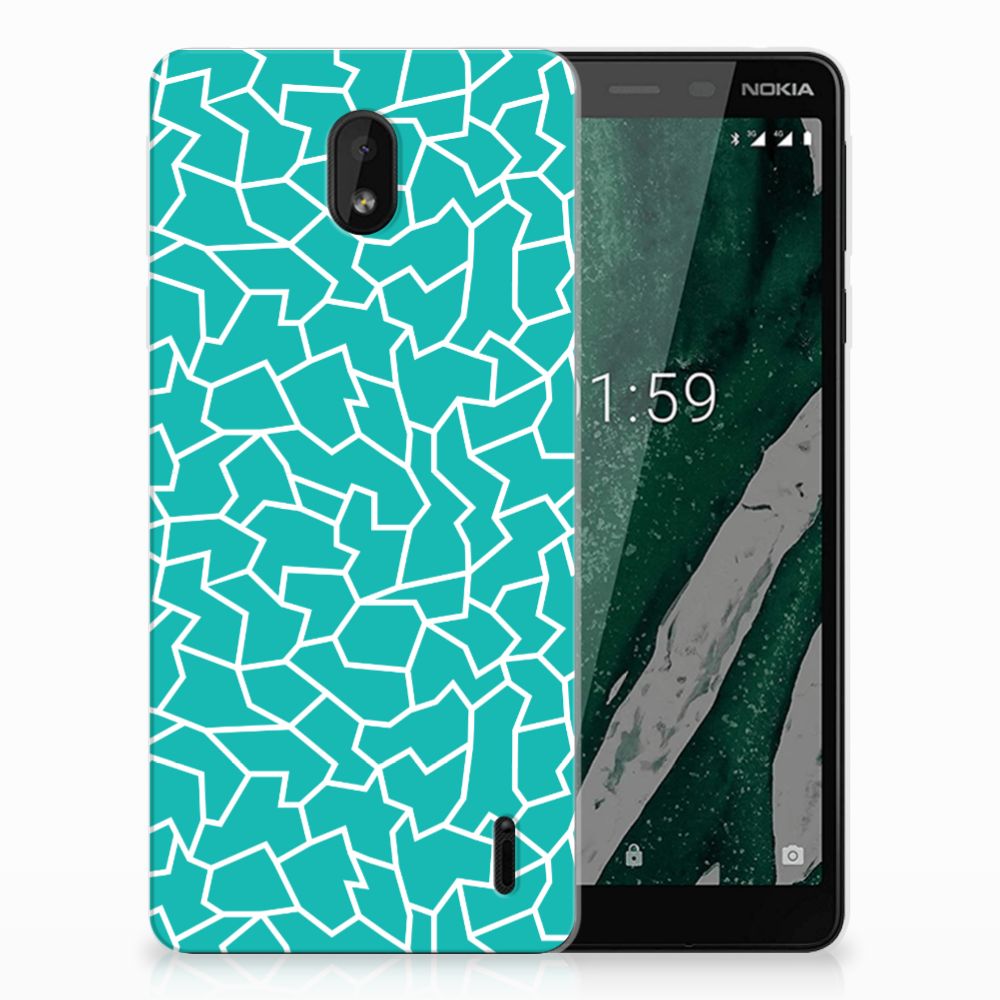 Nokia 1 Plus Hoesje maken Cracks Blue