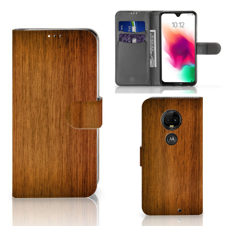 Motorola Moto G7 | G7 Plus Book Style Case Donker Hout