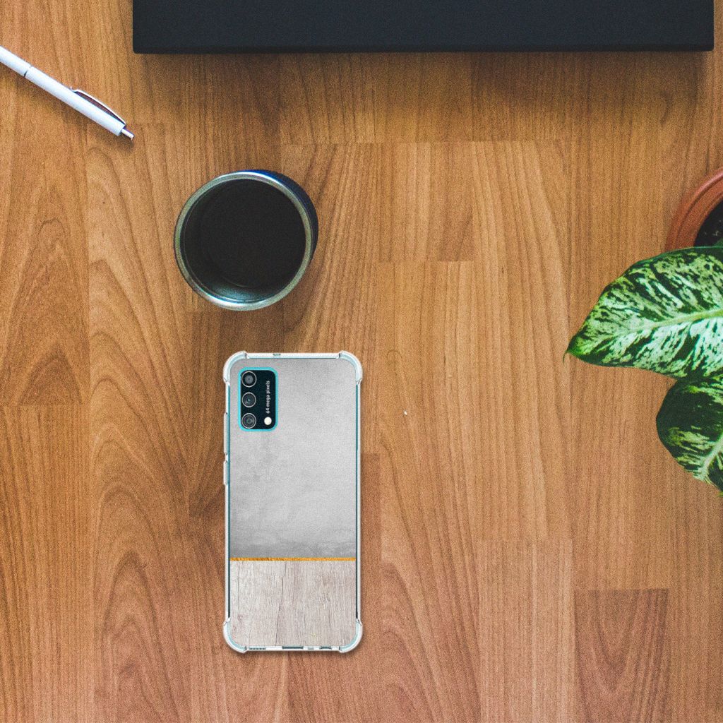 Samsung Galaxy M02s | A02s Stevig Telefoonhoesje Wood Concrete B2C Telecom