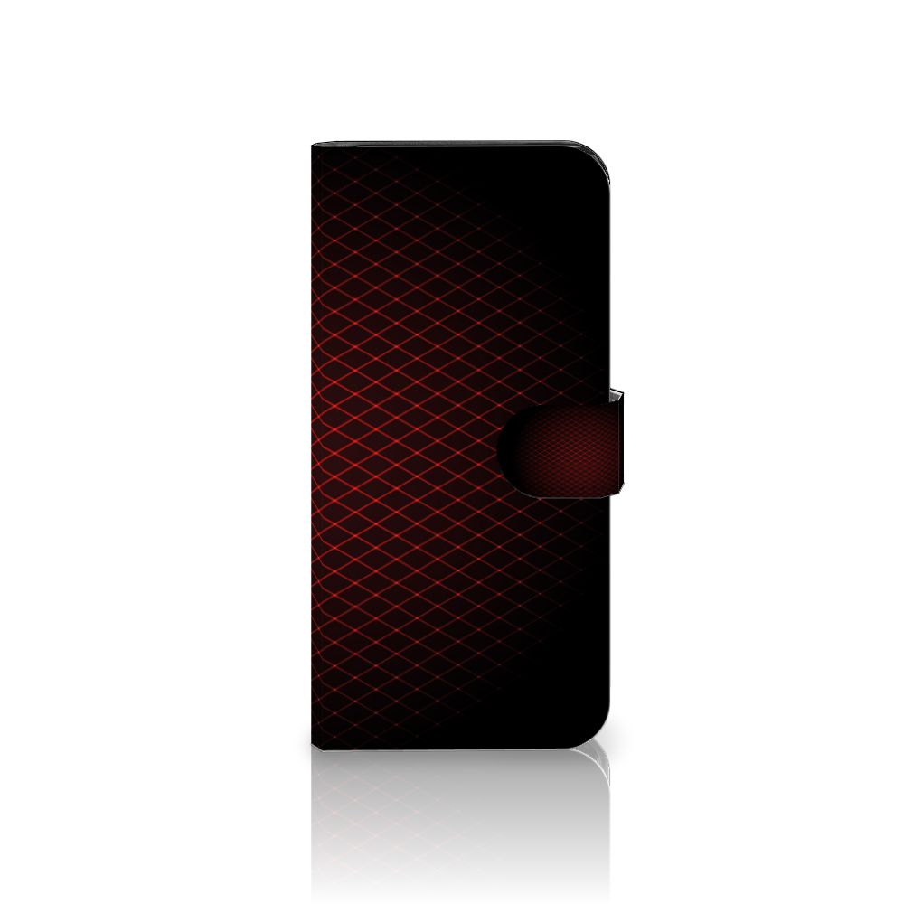 Motorola Moto E13 4G Telefoon Hoesje Geruit Rood met minimalistisch design en ruimte voor 3 pasjes.