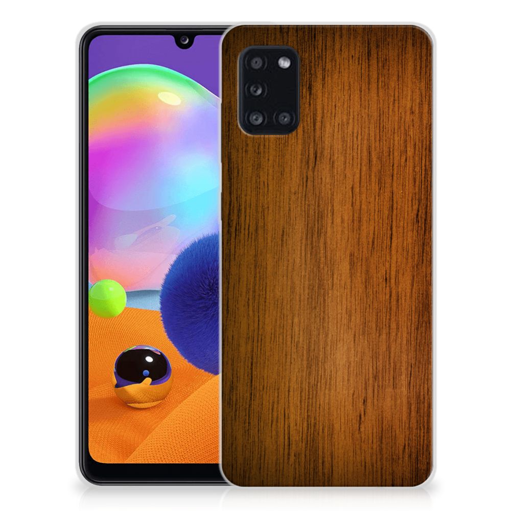 Samsung Galaxy A31 Bumper Hoesje Donker Hout