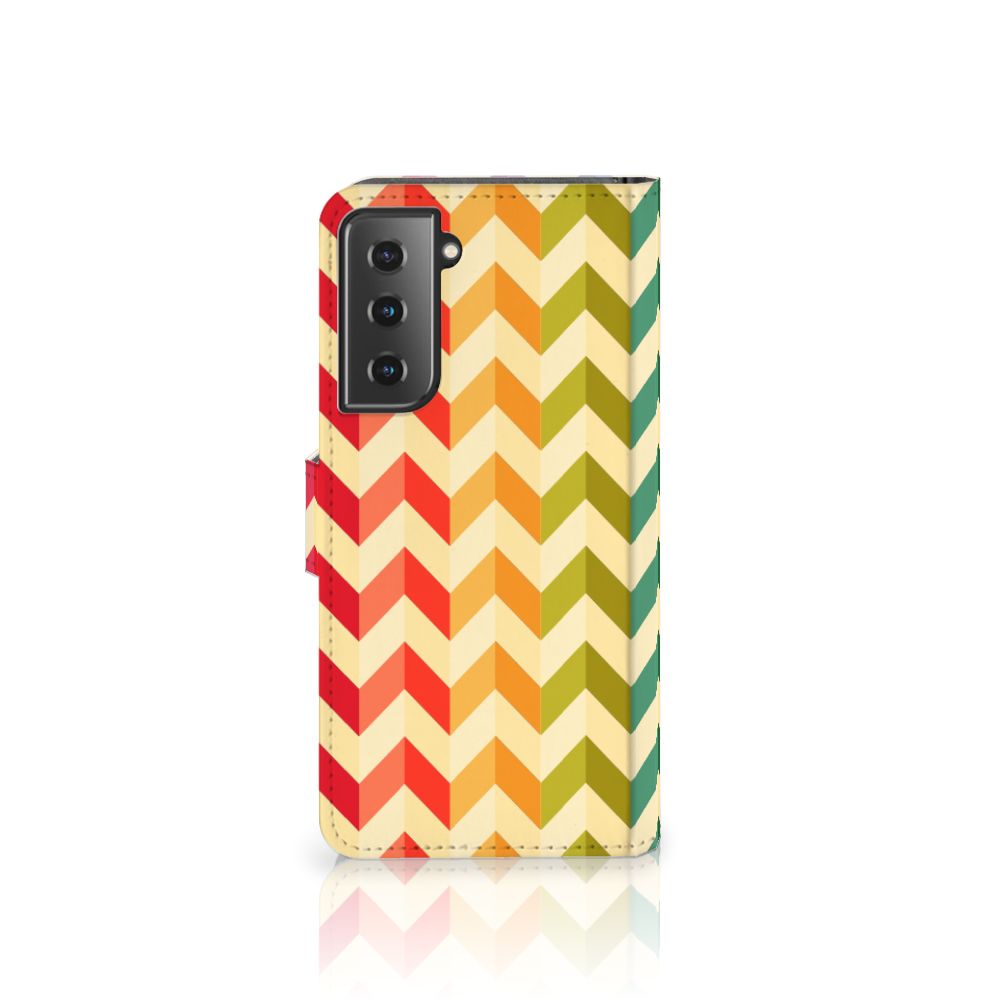 Samsung Galaxy S21 Telefoon Hoesje Zigzag Multi Color