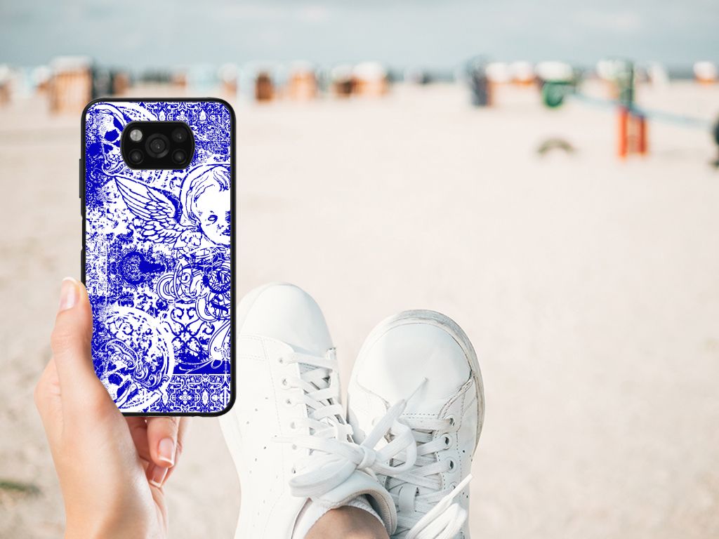 Telefoonhoesje Xiaomi Poco X3 | X3 Pro Angel Skull Blauw B2C Telecom