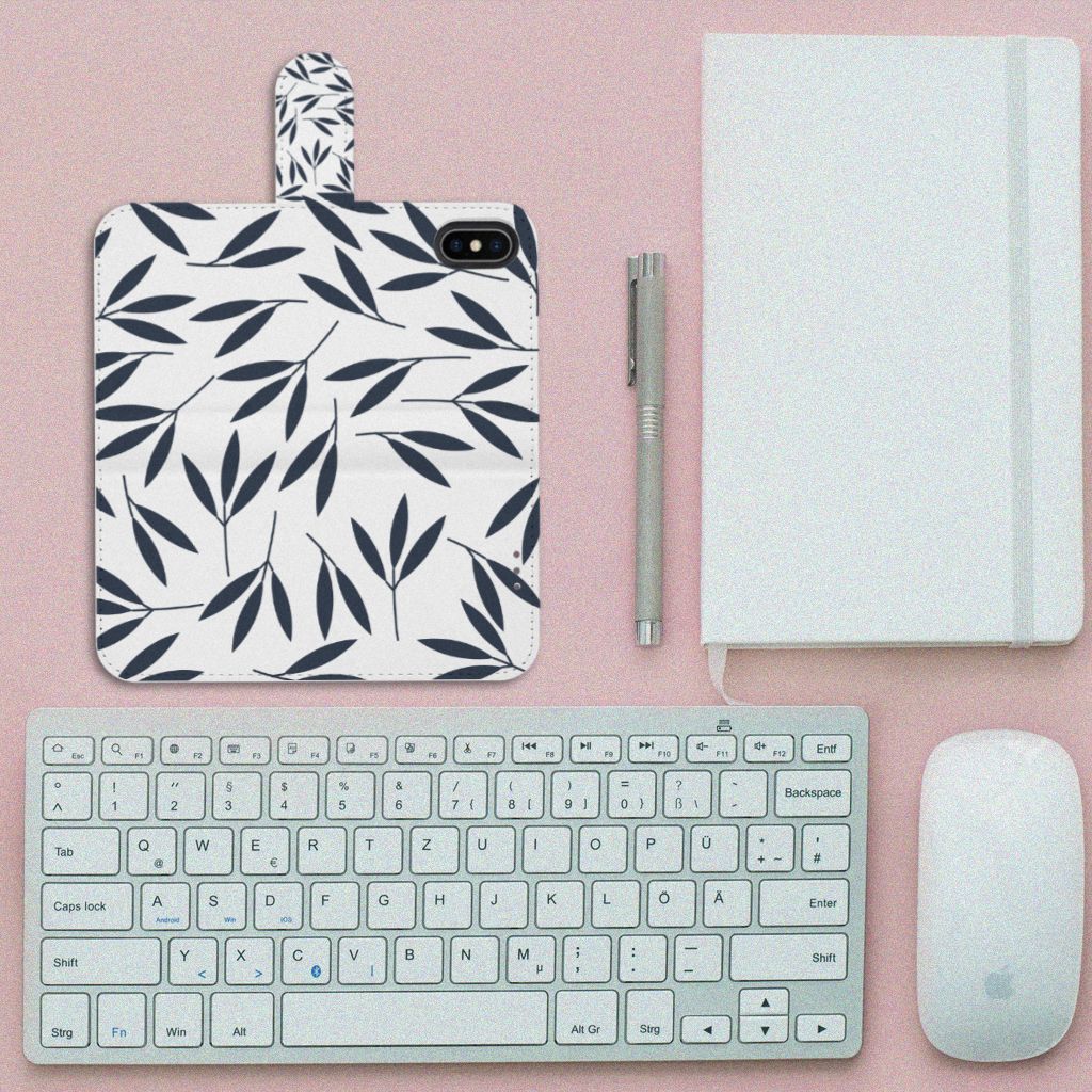 Apple iPhone X | Xs Hoesje Leaves Blue