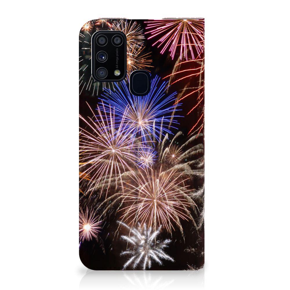 Samsung Galaxy M31 Hippe Standcase Vuurwerk - B2C Telecom