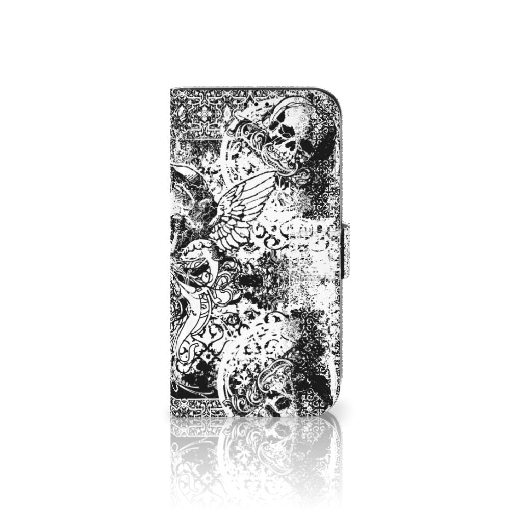 Telefoonhoesje met Naam iPhone 13 Pro Max Skulls Angel met mysterieuze schedels en engelen patroon 🎨