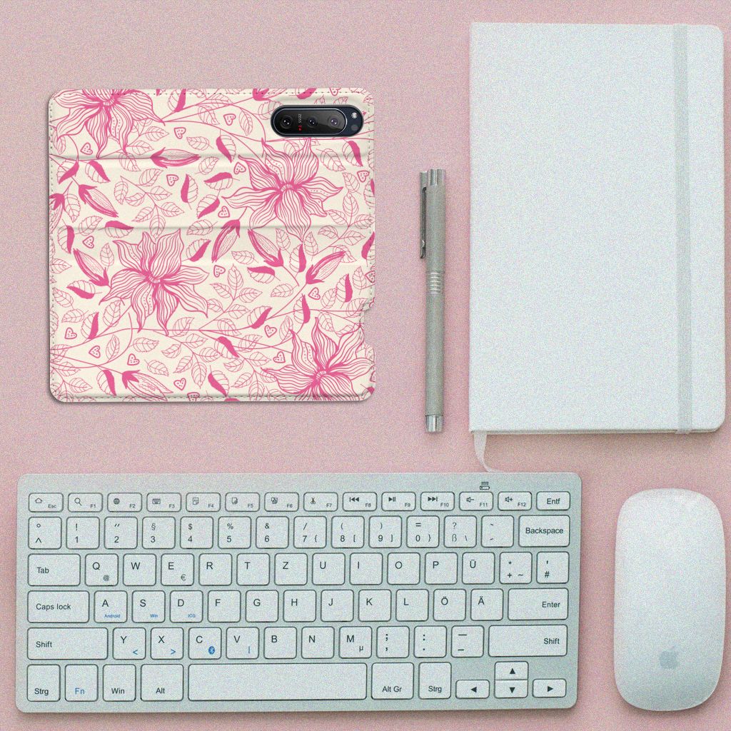 Sony Xperia 5 II Smart Cover Pink Flowers - B2C Telecom
