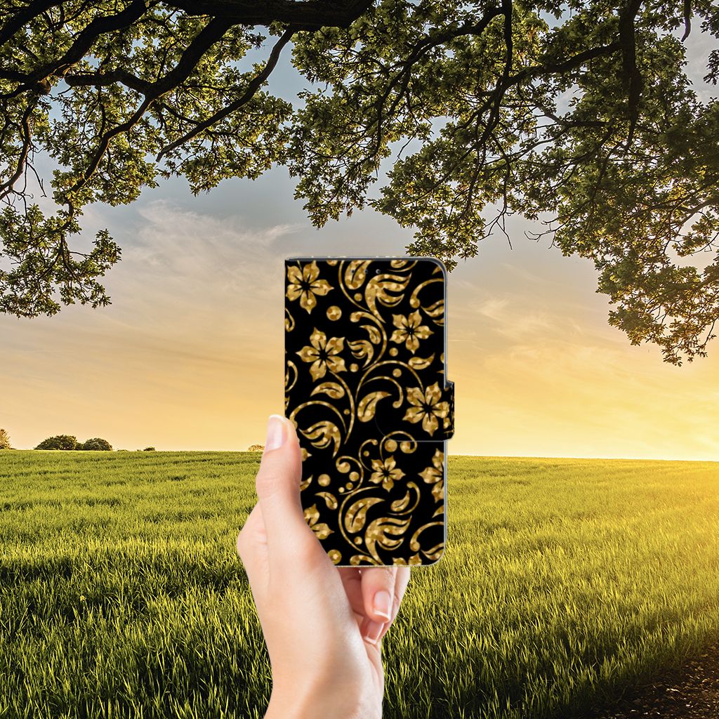 Xiaomi Mi Mix 2s Hoesje Gouden Bloemen