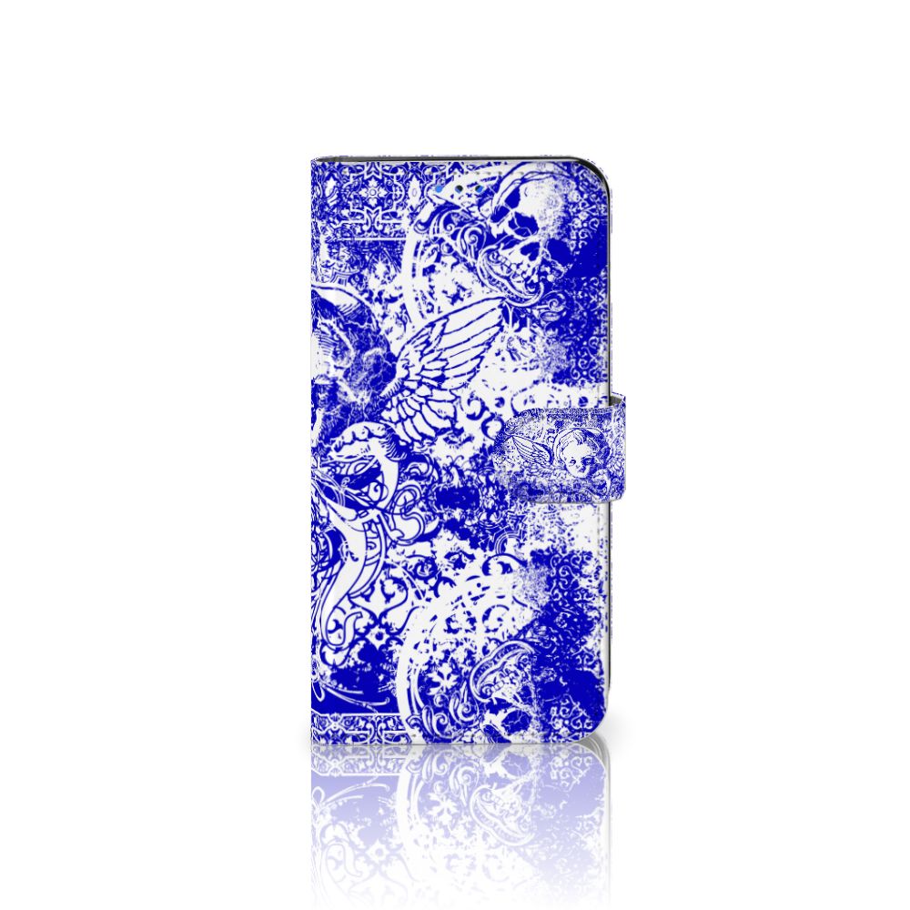 Telefoonhoesje met Naam Huawei P Smart 2020 Angel Skull Blauw