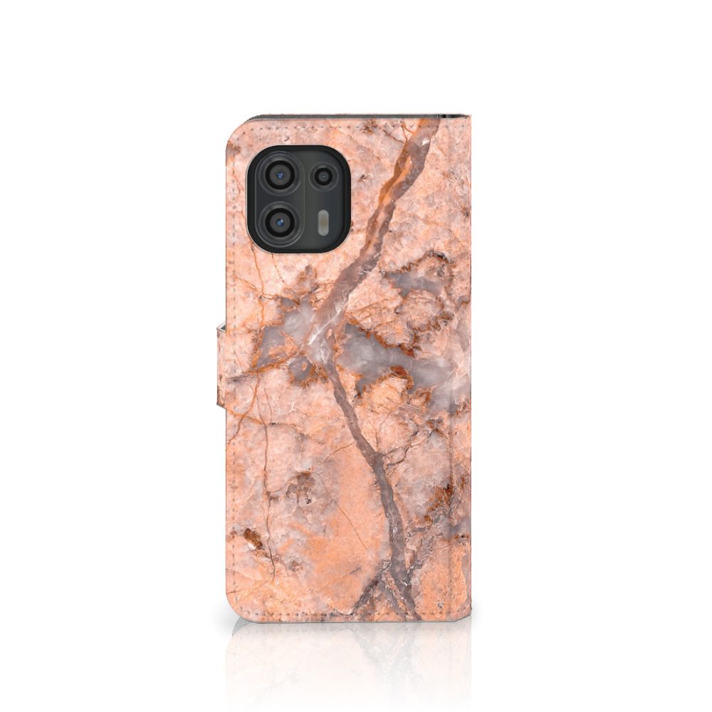 Motorola Edge 20 Lite Bookcase Marmer Oranje