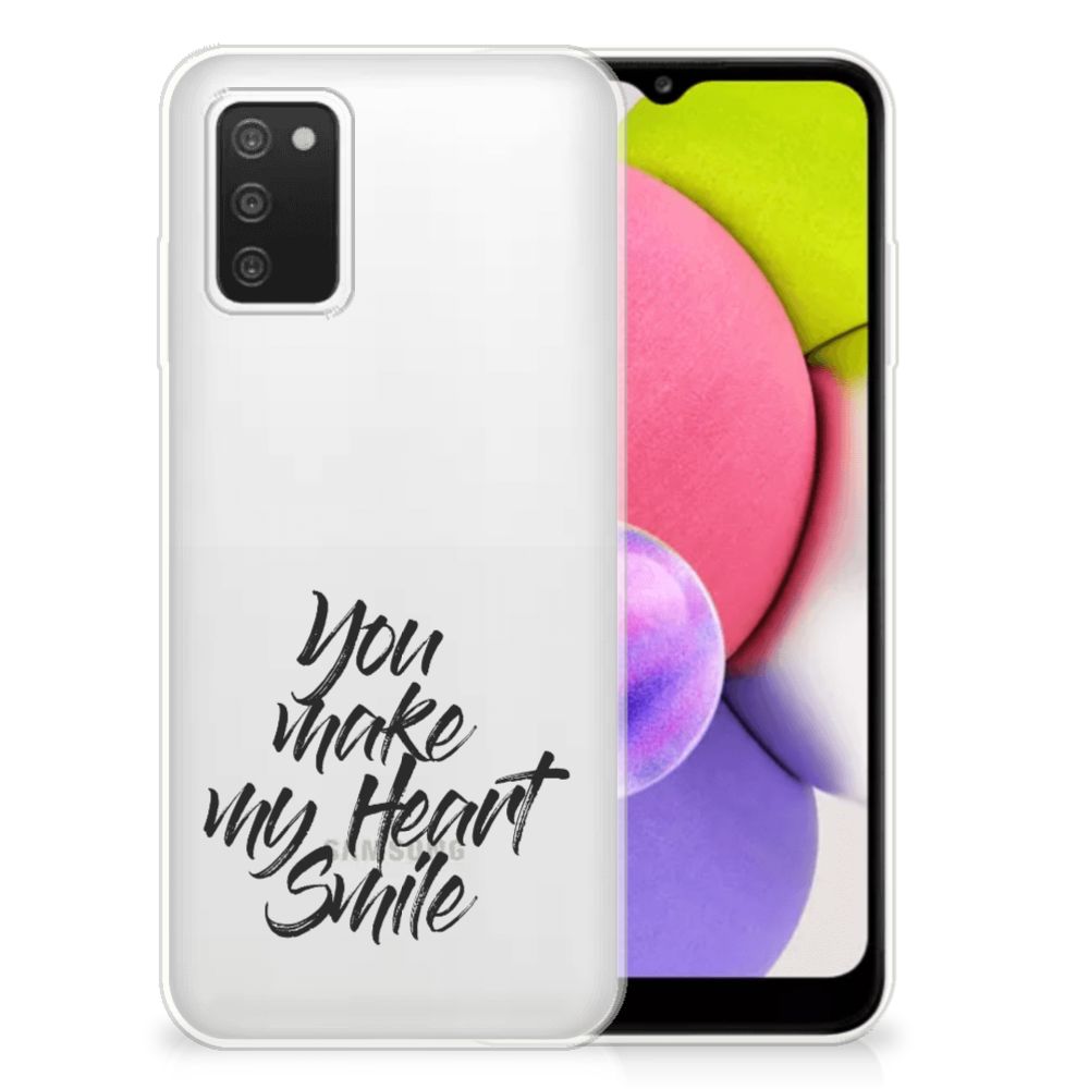 Samsung Galaxy A03S Siliconen hoesje met naam Heart Smile