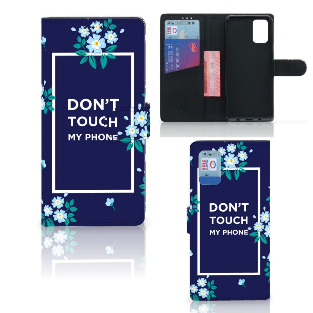 Samsung Galaxy A02s | M02s Portemonnee Hoesje Flowers Blue DTMP