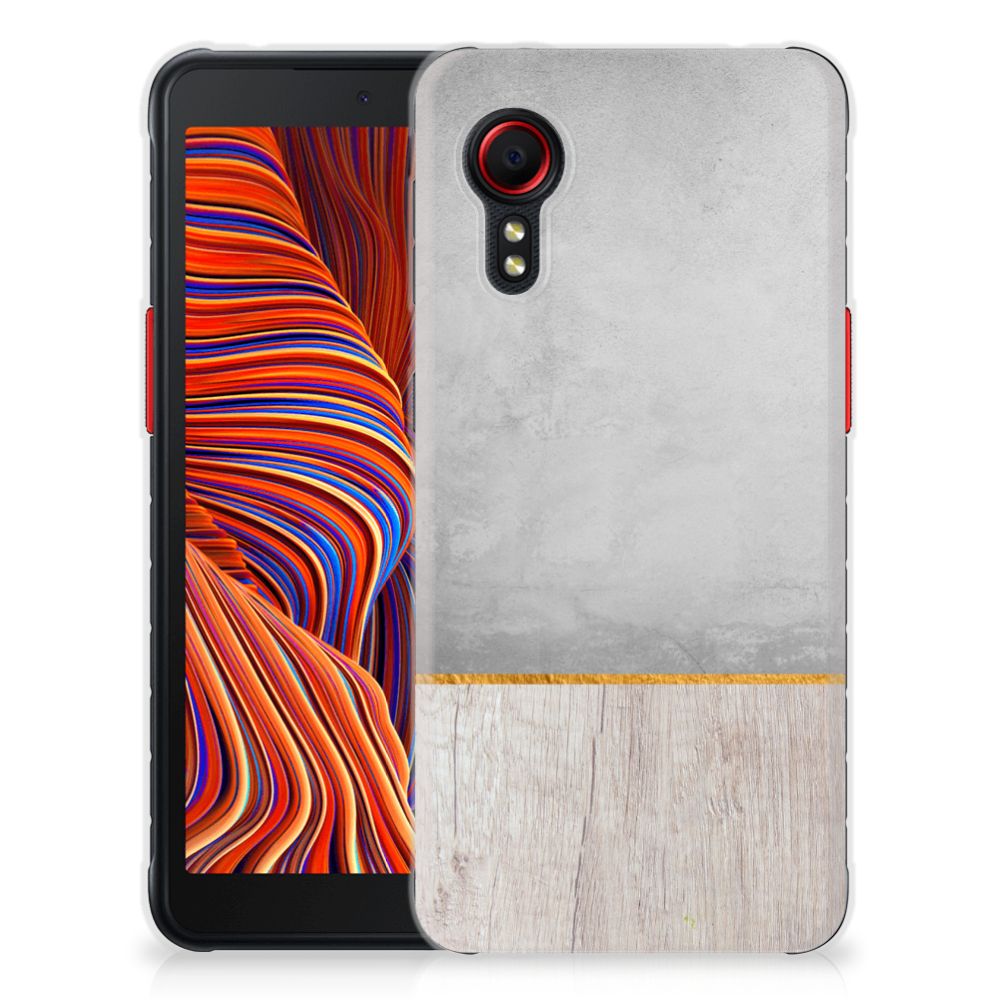 Samsung Galaxy Xcover 5 Bumper Hoesje Wood Concrete