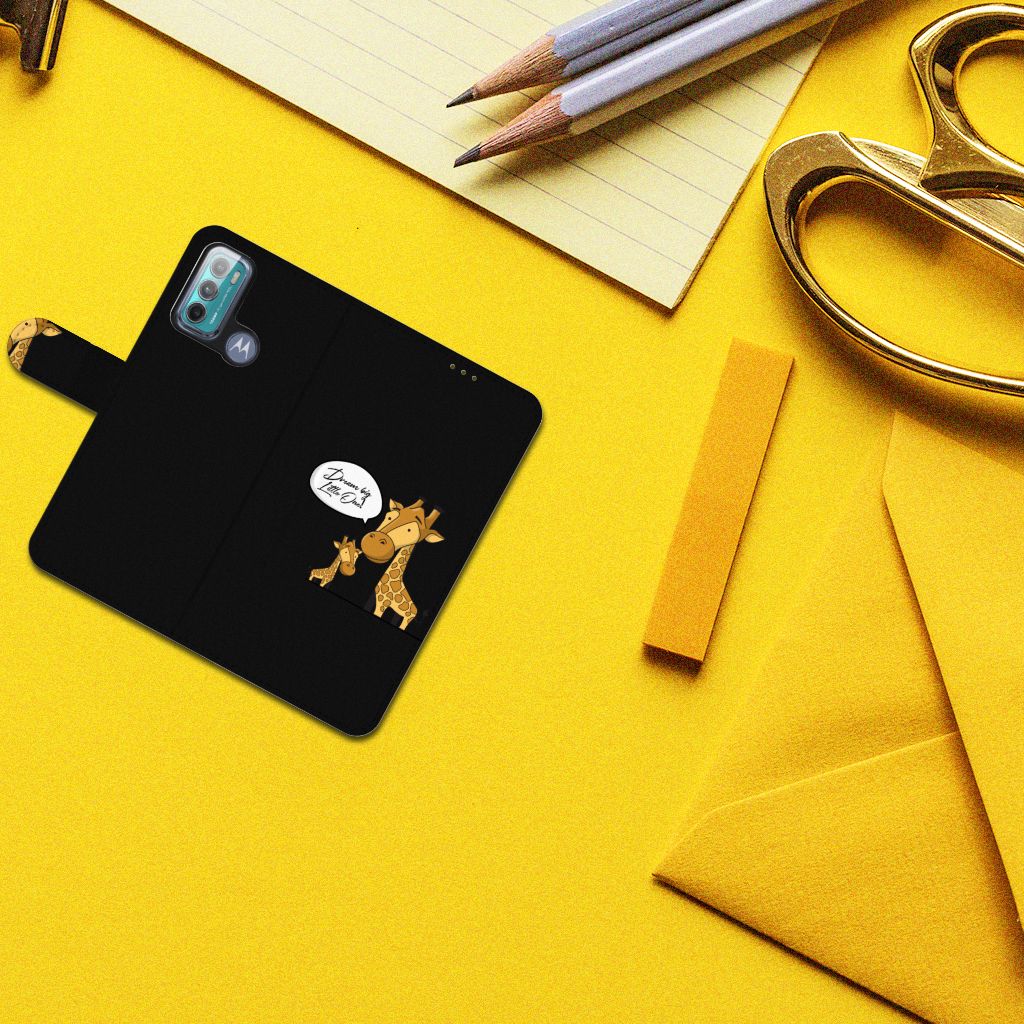 Motorola Moto G60 Leuk Hoesje Giraffe