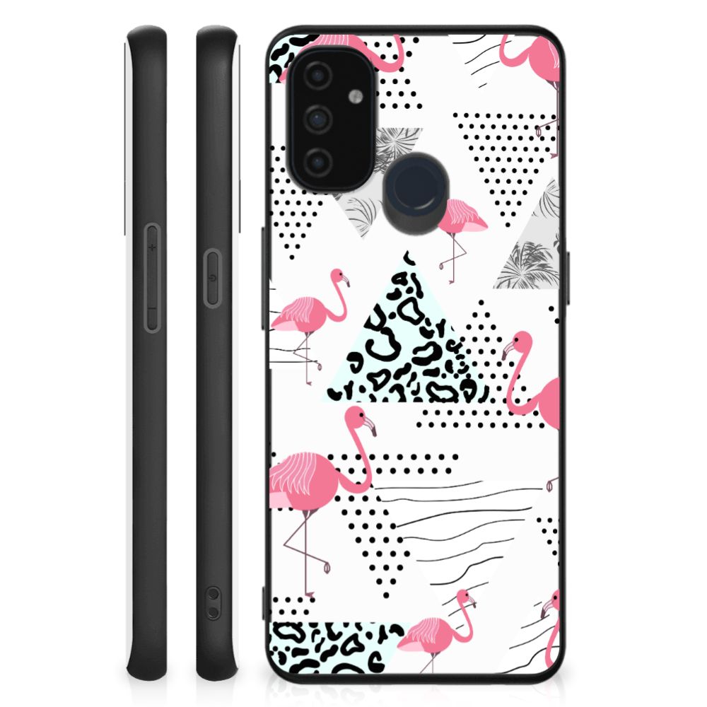 OnePlus Nord N100 Dierenprint Telefoonhoesje Flamingo Triangle