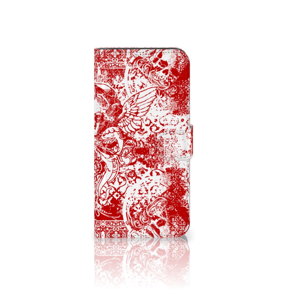 Telefoonhoesje met Naam Motorola G8 Power Angel Skull Rood