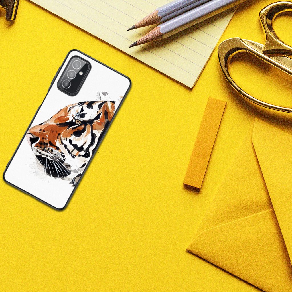 Kleurrijke Telefoonhoesje Samsung Galaxy M52 Watercolor Tiger B2C Telecom