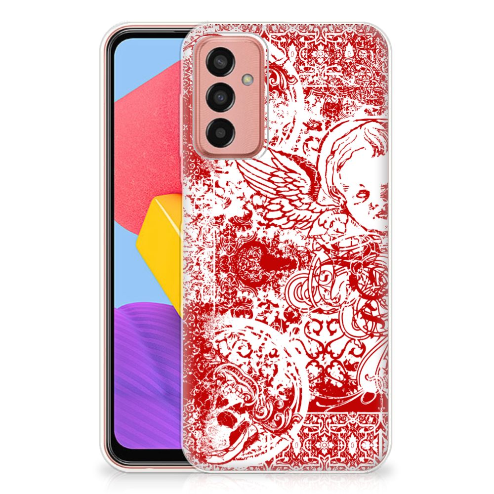Silicone Back Case Samsung Galaxy M13 | M23 Angel Skull Rood B2C Telecom