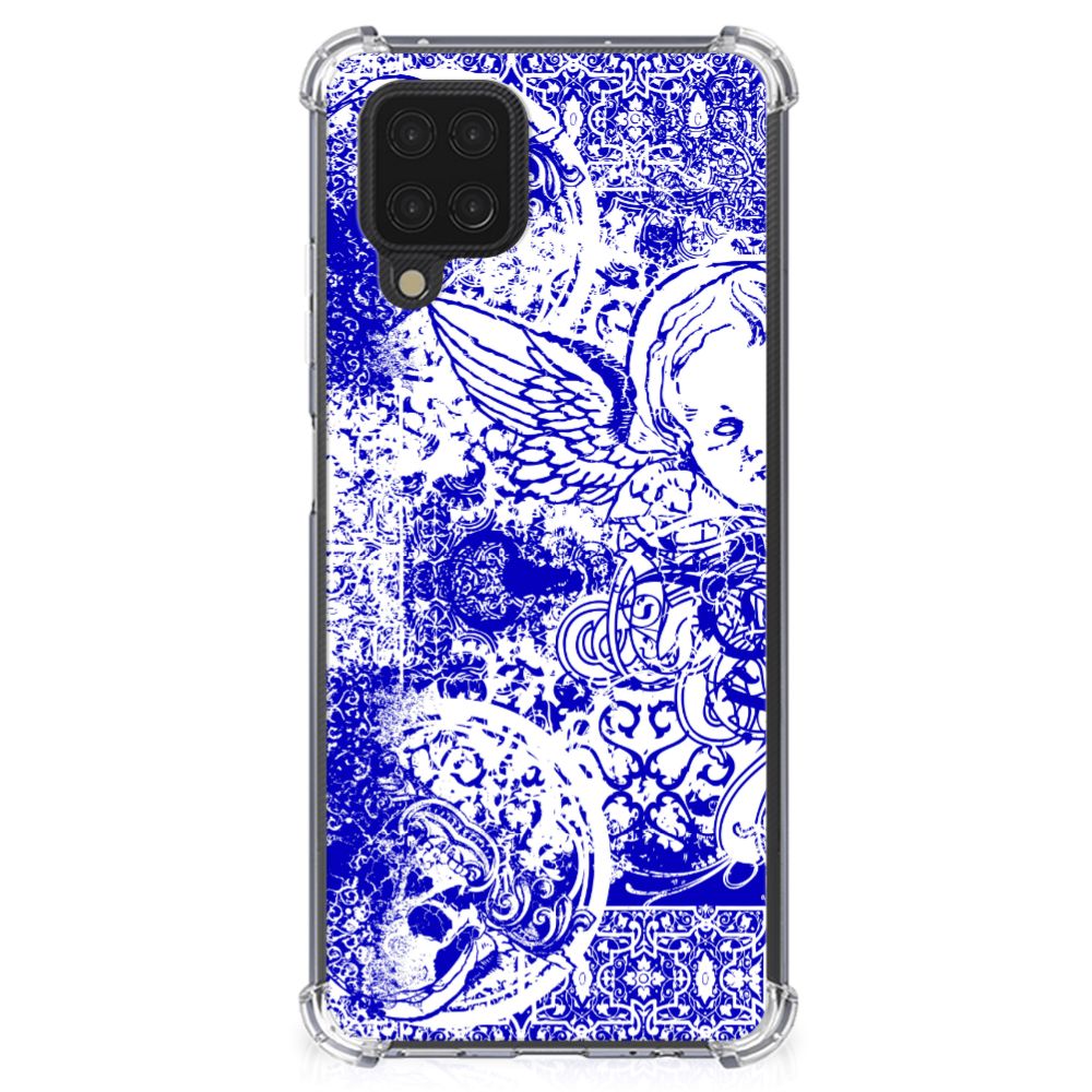 Extreme Case Samsung Galaxy A12 Angel Skull Blauw