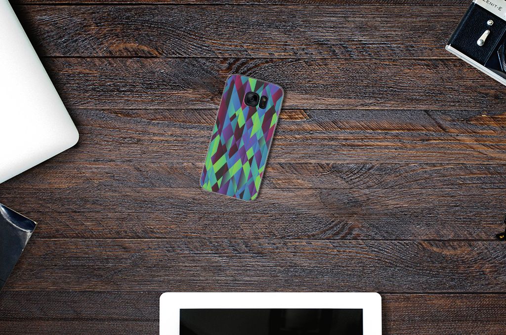 Samsung Galaxy S7 TPU Hoesje Abstract Green Blue