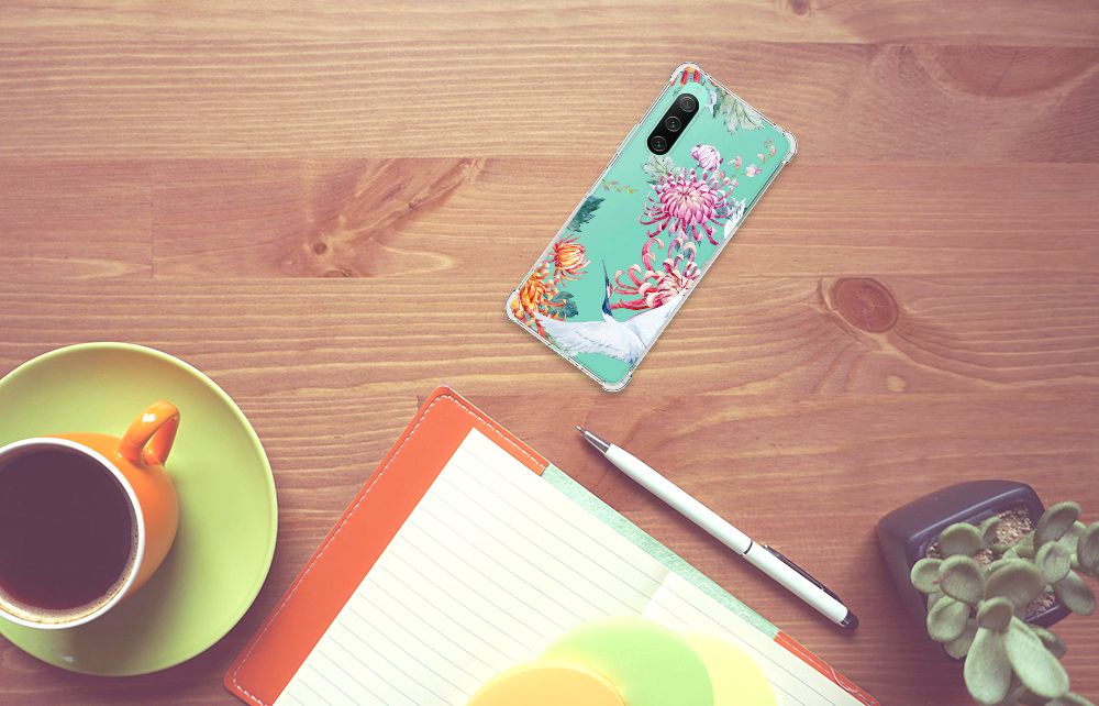 Sony Xperia 10 V Case Anti-shock Bird Flowers