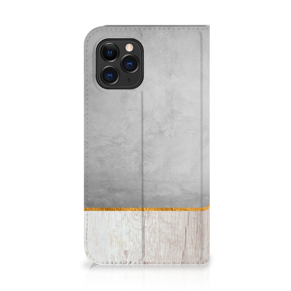 Apple iPhone 11 Pro Book Wallet Case Wood Concrete