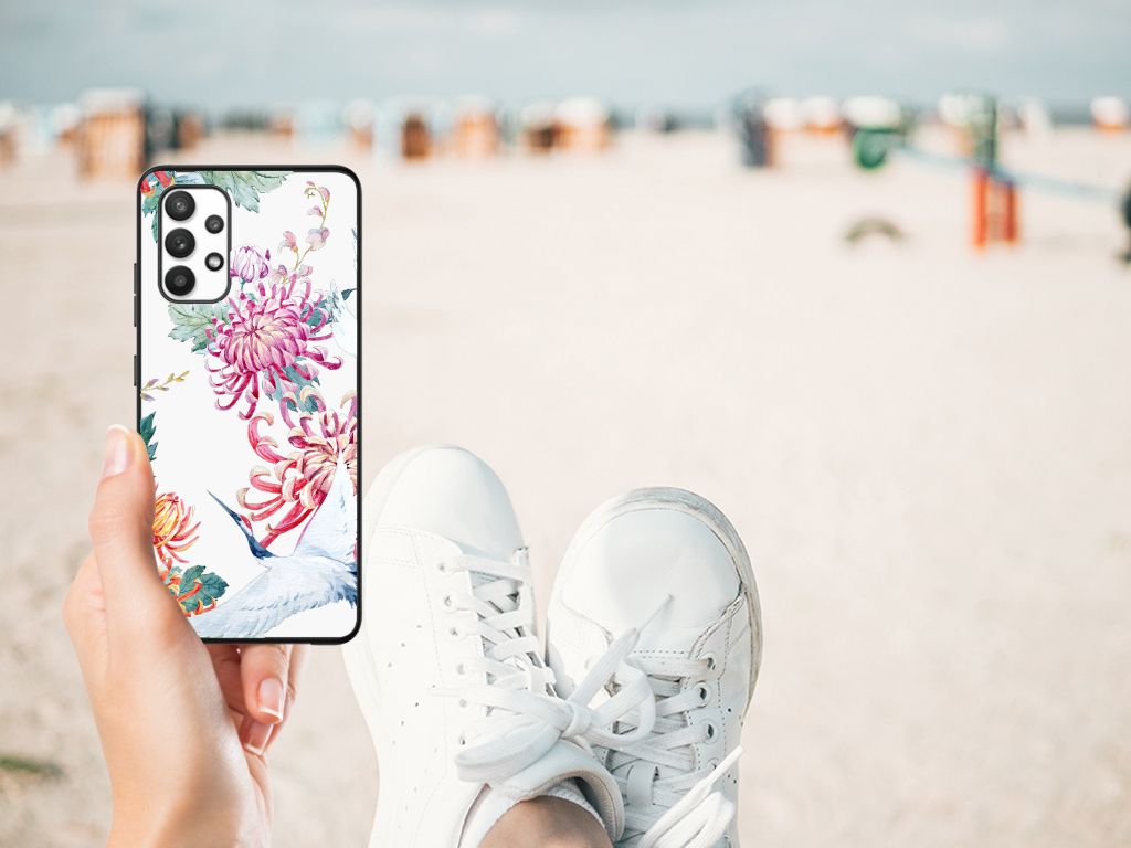 Samsung Galaxy A32 4G | A32 5G Enterprise Editie Dierenprint Telefoonhoesje Bird Flowers B2C Telecom