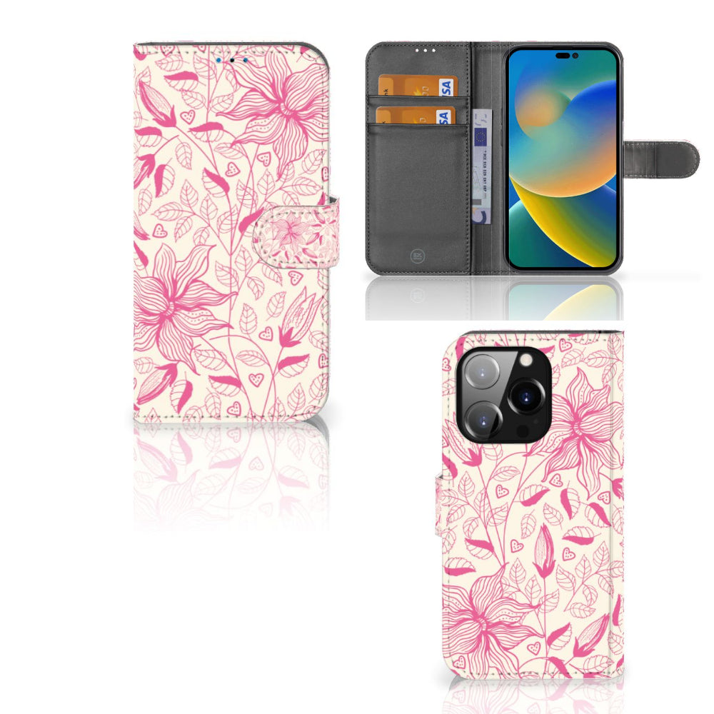 iPhone 14 Pro Hoesje Pink Flowers