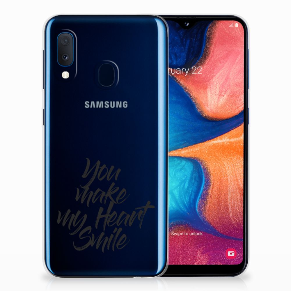 Samsung Galaxy A20e Siliconen hoesje met naam Heart Smile