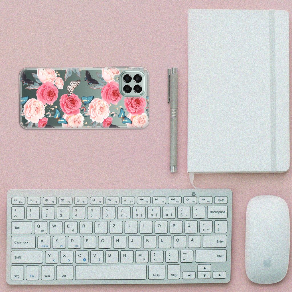 Samsung Galaxy M33 TPU Case Butterfly Roses